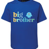 Blue t-shirt with 'big brother' text and a monster graphic on a white background