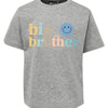 Gray t-shirt with 'big brother' text and smiley face on a white background
