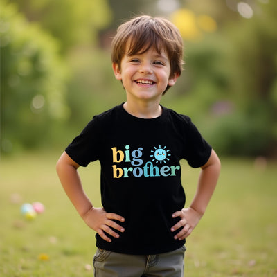 boy with big brother on black shirt