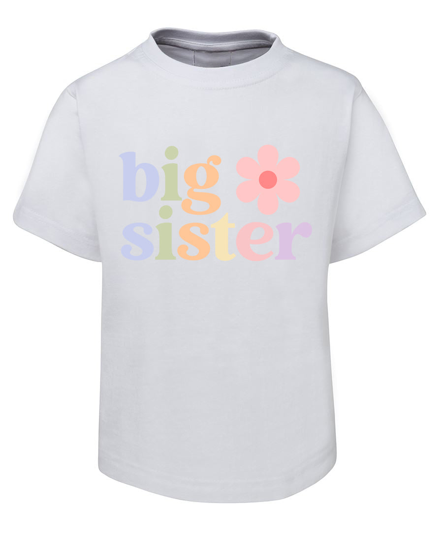 Big Sister with Flower - Pregnancy New Baby Announcement Tshirt