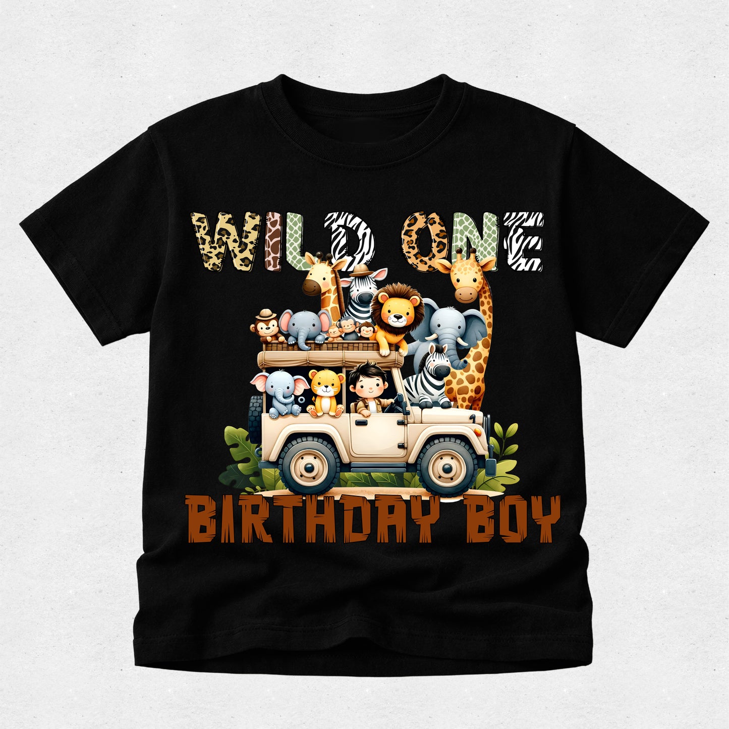 Jungle Safari Jeep Birthday Tshirt