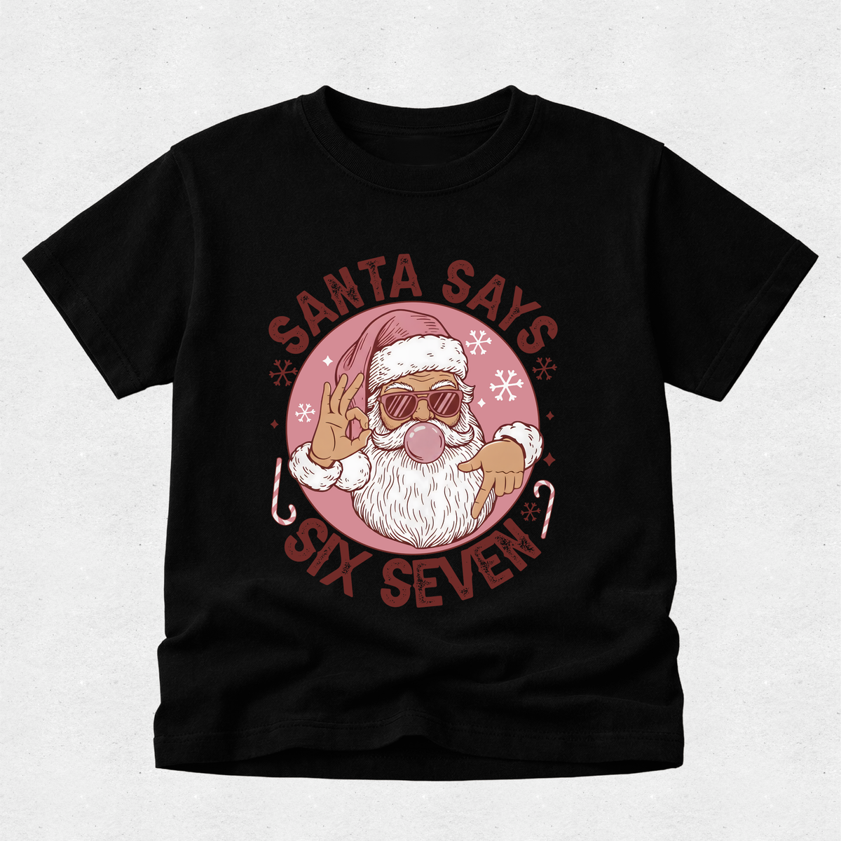 Santa Bubble Says 6 7 - Christmas Tshirt