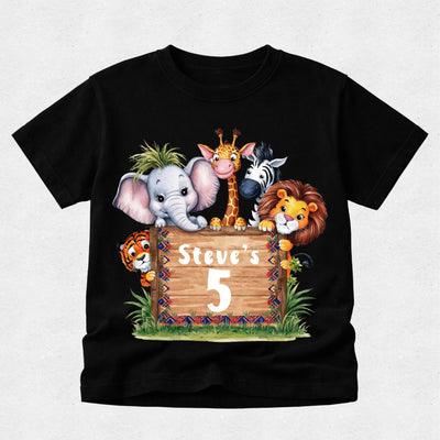 Jungle Safari Animal Birthday Tshirt