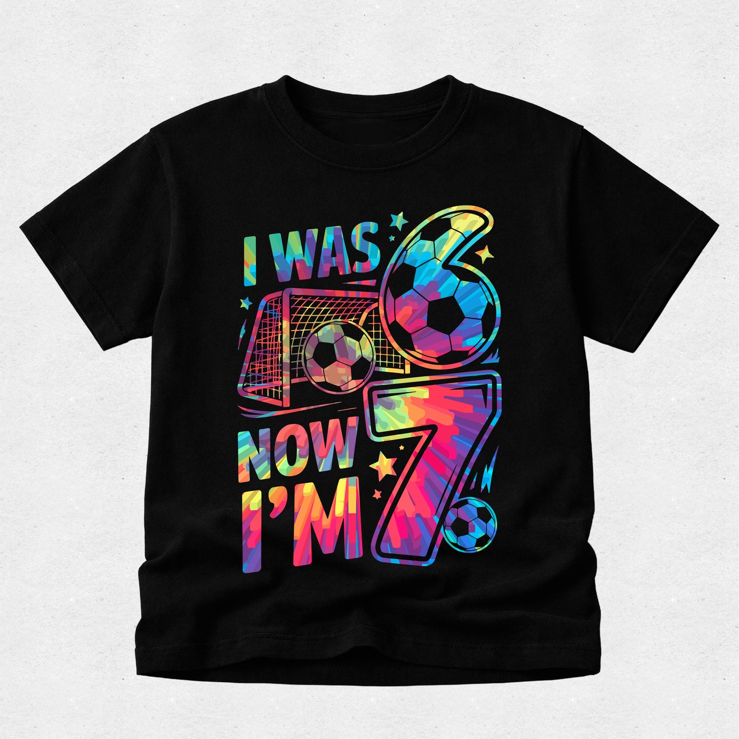 I Was 6 Now I’m 7 Birthday Trend T-Shirt- Soccer Theme