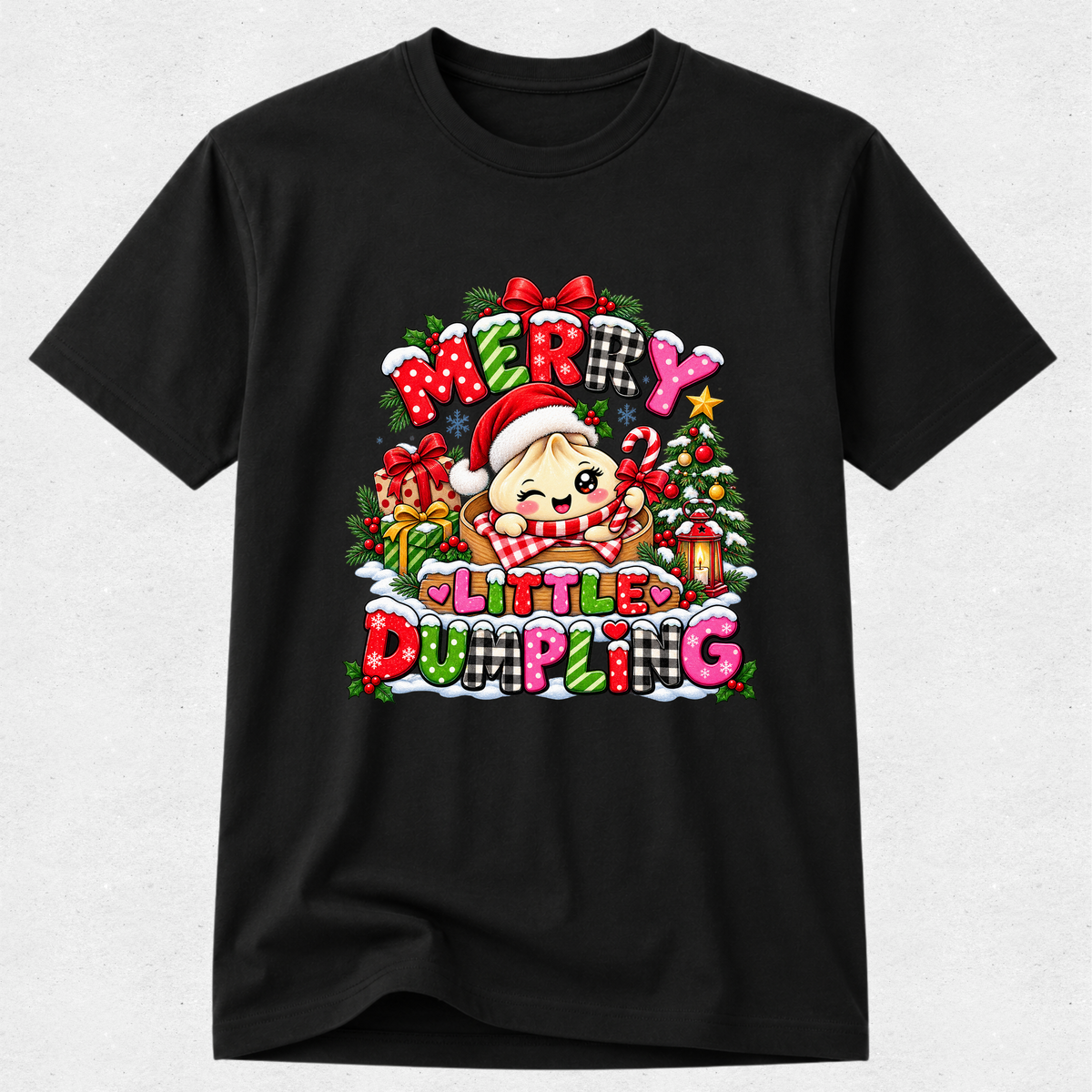 Merry Glitter Squishy Dumpling - Christmas Tshirt