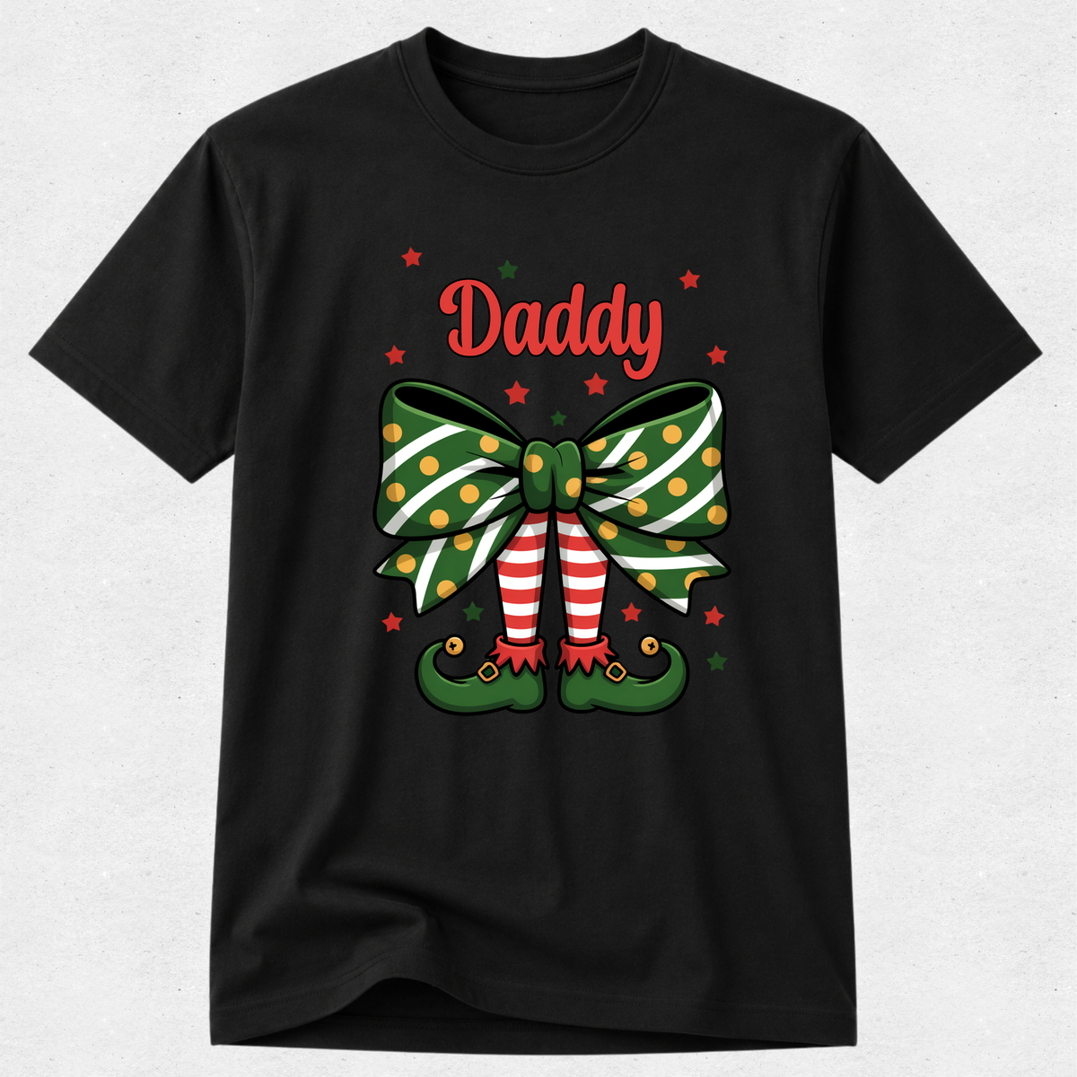 Elf Bow Shoes - Personalised Christmas Tshirt