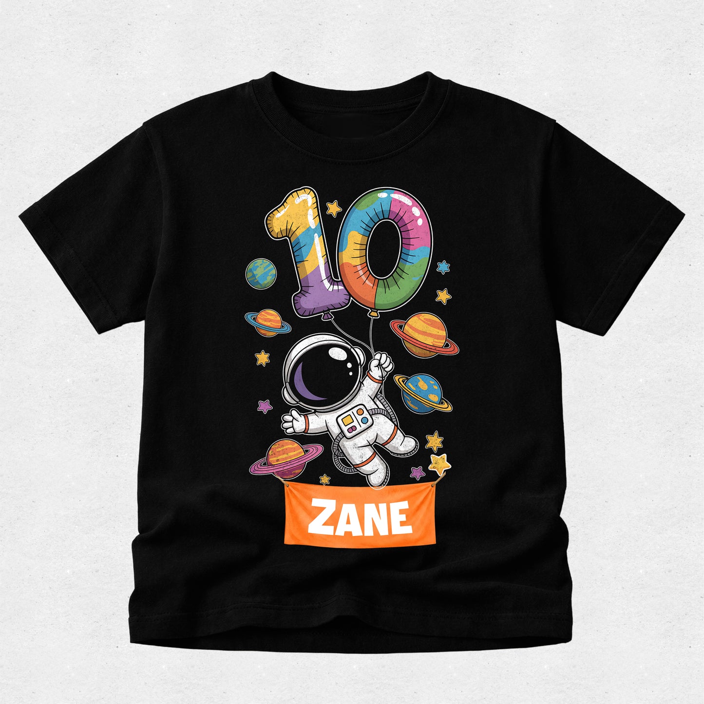 Out of Space - Astronaut Planets Birthday T-Shirt