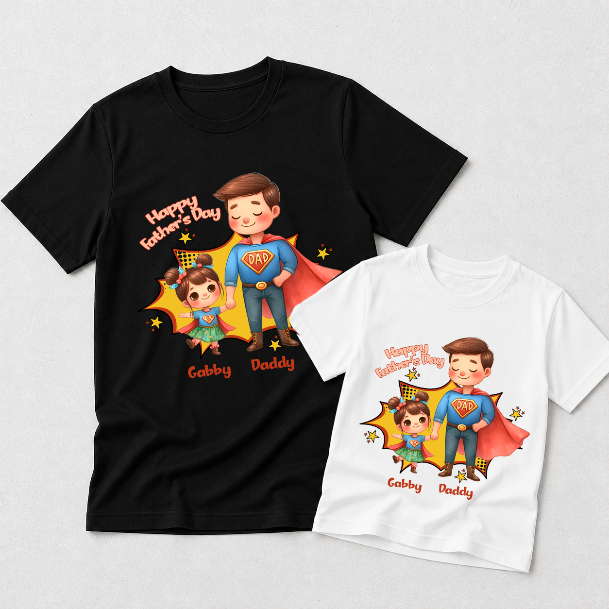 Superhero Dad Series 5 - Happy Fathers Day Matching Tshirt