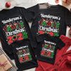 Matching family Christmas t-shirts featuring simple festive design, soft and comfortable