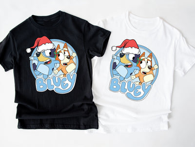 Bluey holiday graphic t-shirt for family Christmas outfits