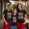 Family Christmas Merry & Bright Matching T-Shirts, festive outfit for family photos.