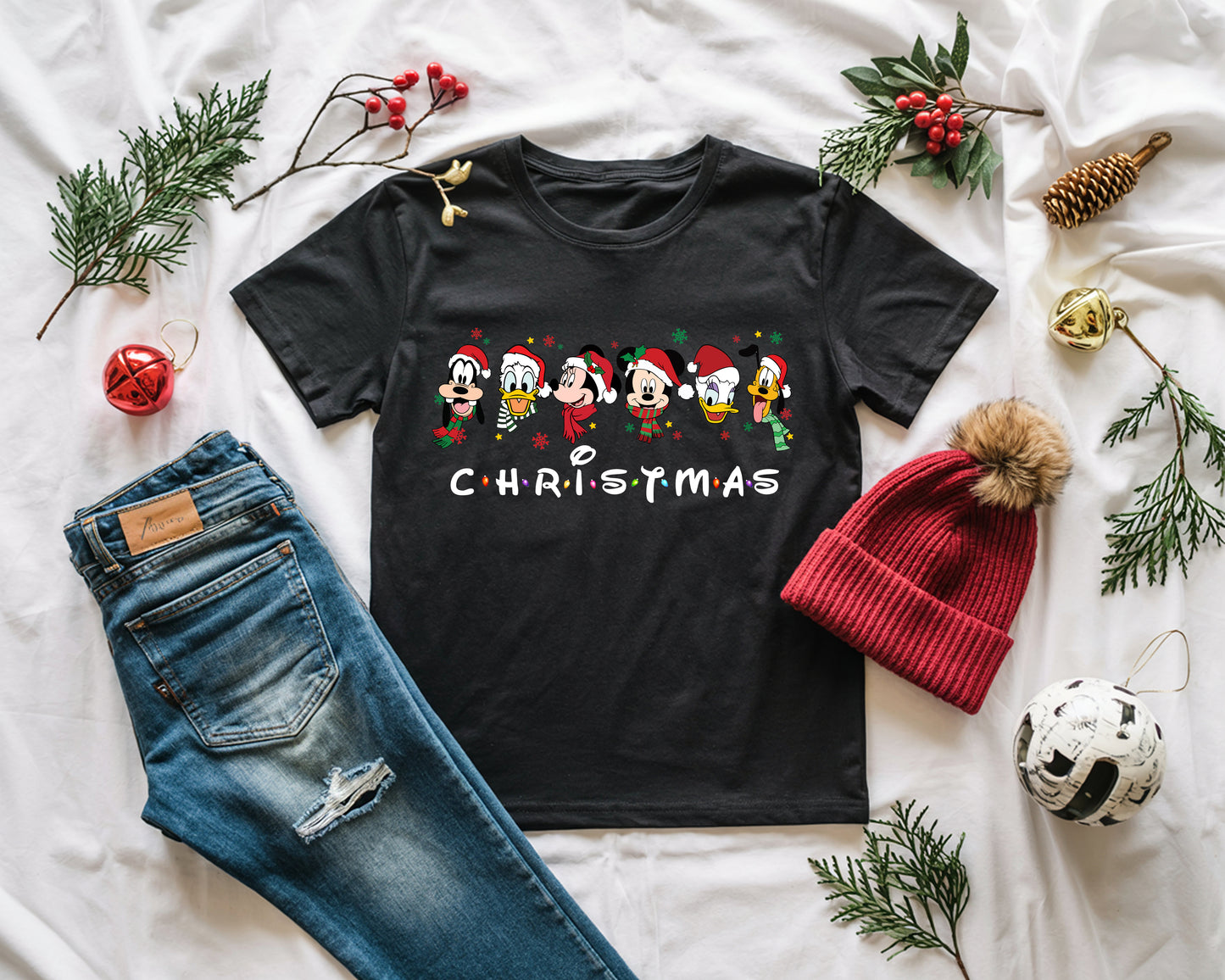 Christmas Disney themed Friends style shirt for family outfits
