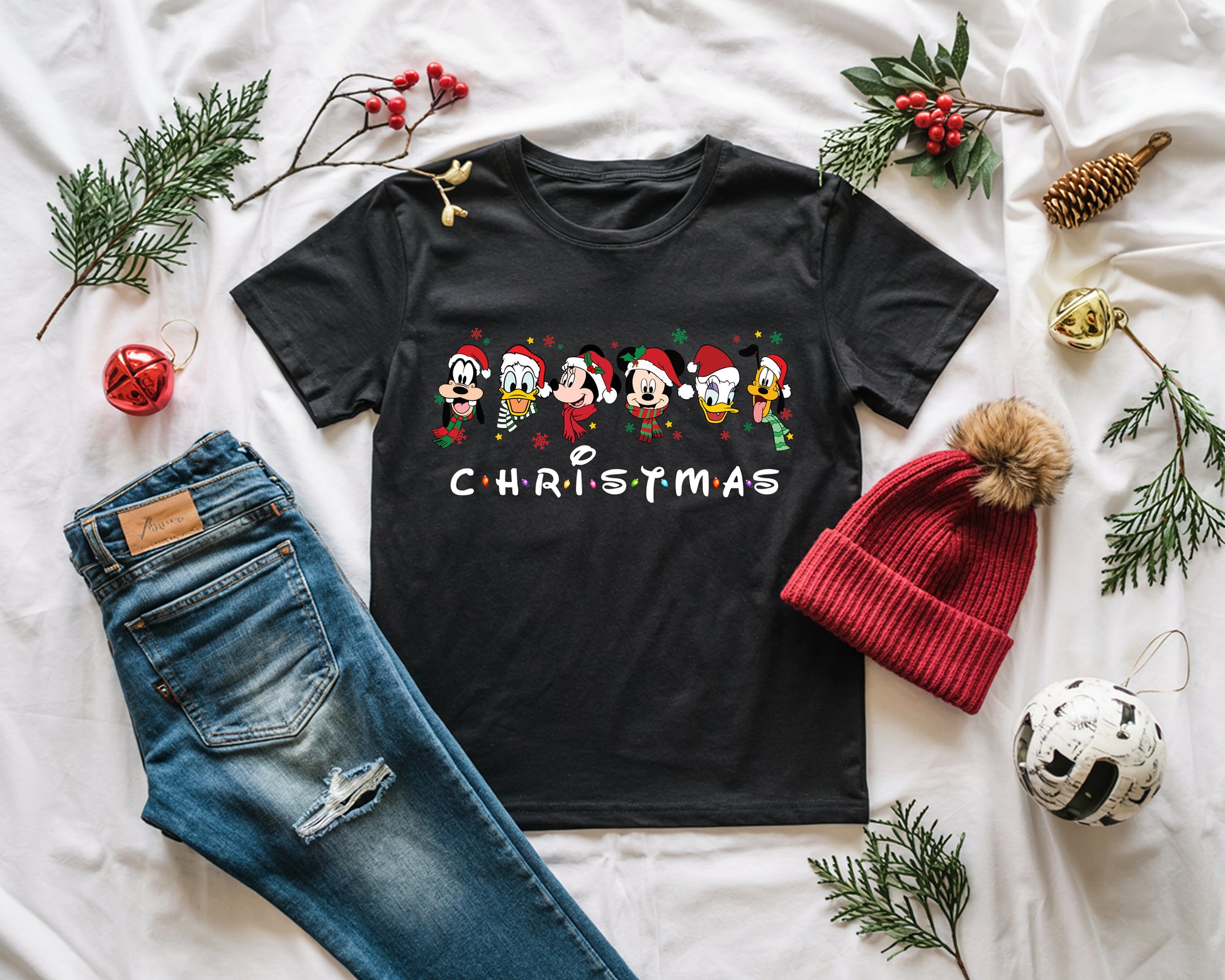 Christmas Disney themed Friends style shirt for family outfits