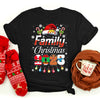 Christmas matching family tees featuring Merry & Bright design, perfect for holiday gatherings.