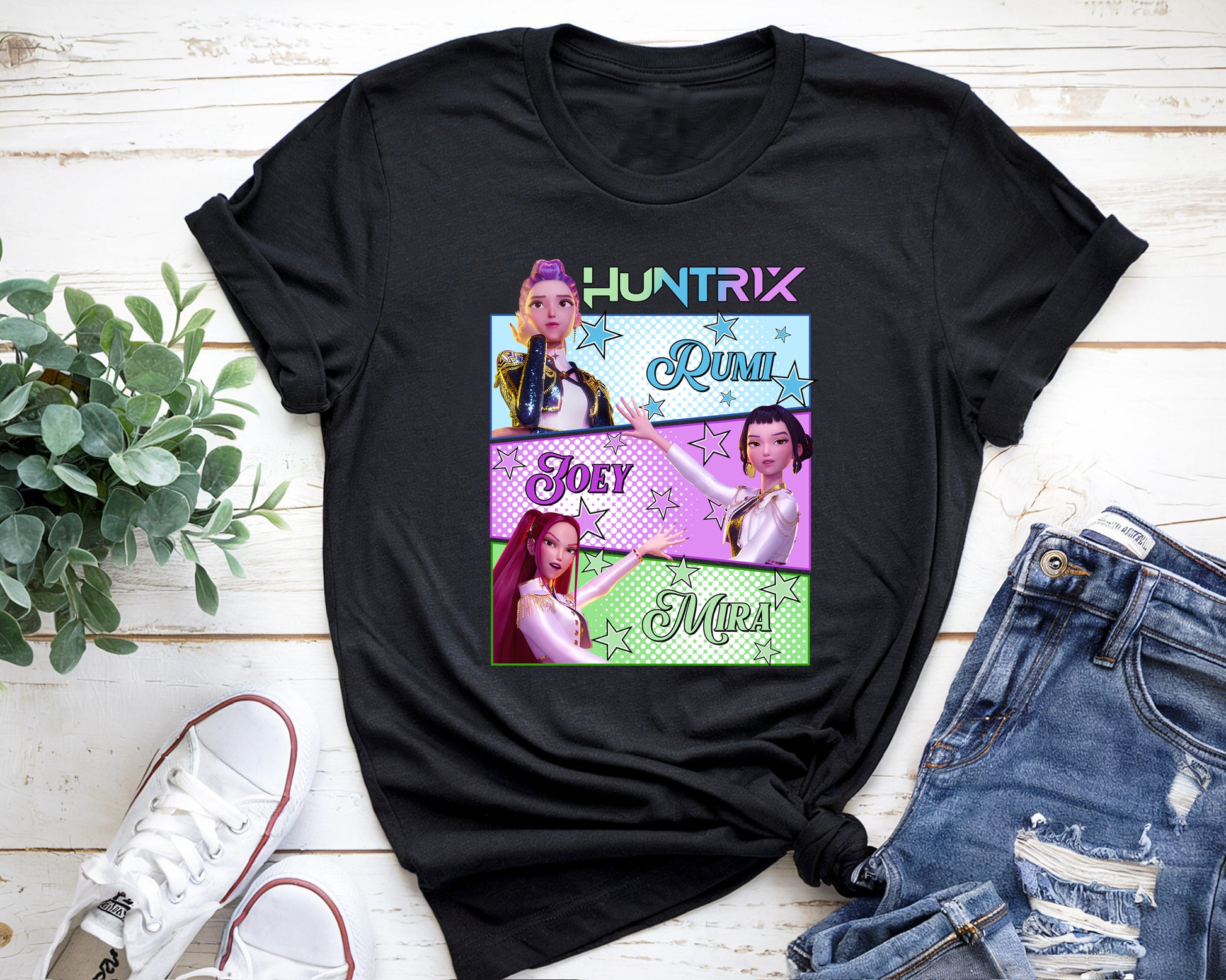 Huntrix Demon Hunters inspired K-Pop Idol Nation graphic tee