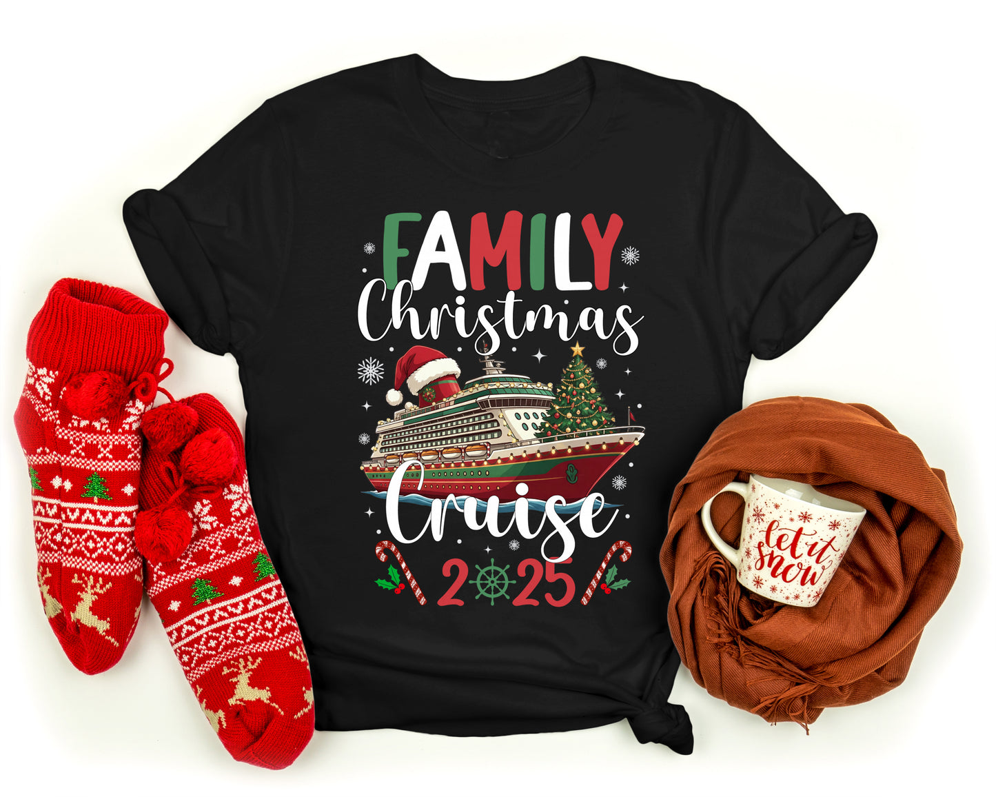 Christmas cruise matching family tees, lightweight and fun holiday outfit.