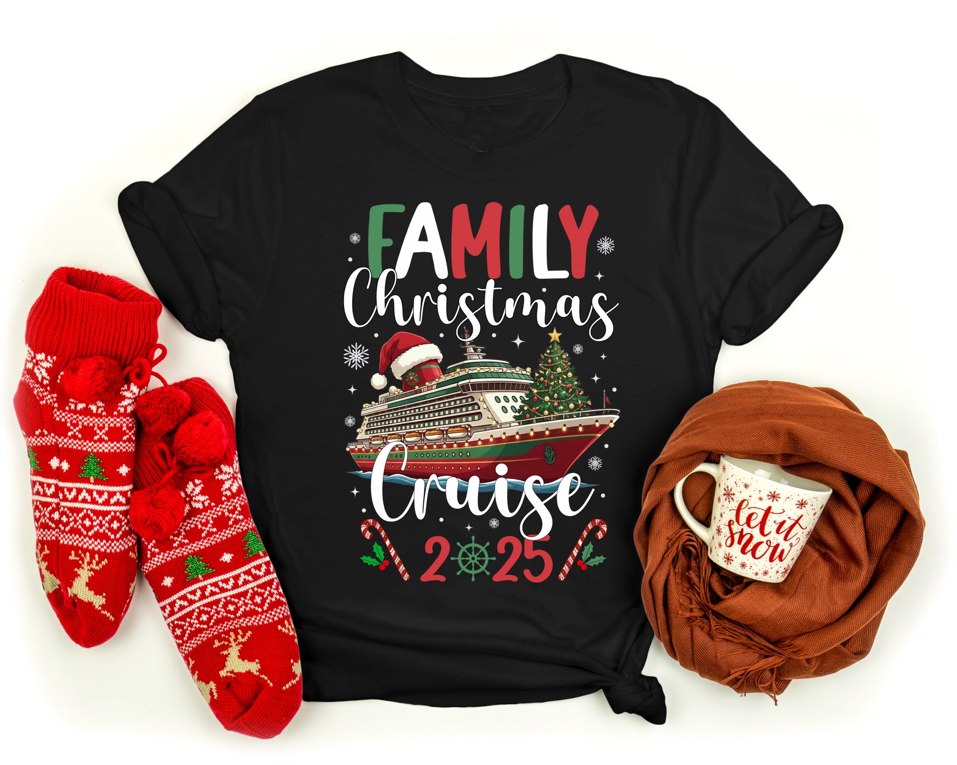 Christmas cruise matching family tees, lightweight and fun holiday outfit.