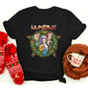 Christmas Bloom 3D Demon Hunters K-Pop graphic t-shirt, bold holiday fashion style.