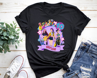 Birthday themed K-Pop inspired Demon Hunters graphic tee