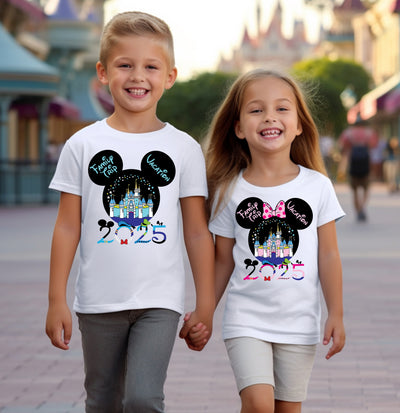 Custom Mouse Ears Magic Disney inspired t-shirt with glitter mouse ears design