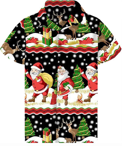 Christmas Button Up Shirt  – Large Santas