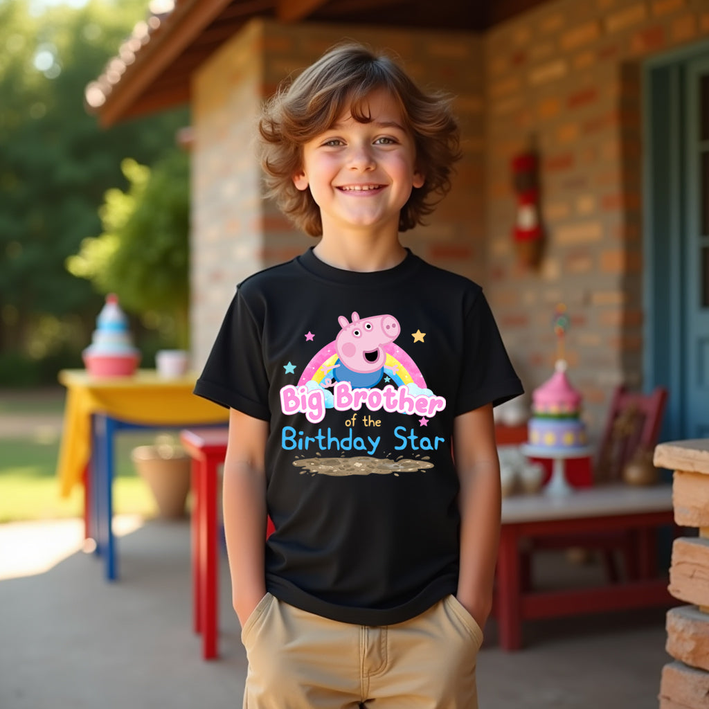 Muddy Puddles - Big Brother or Sister - Peppa Pig Inspired Birthday T-Shirt