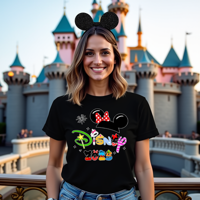 Smiles & Ears Disney inspired t-shirt – front view with playful design