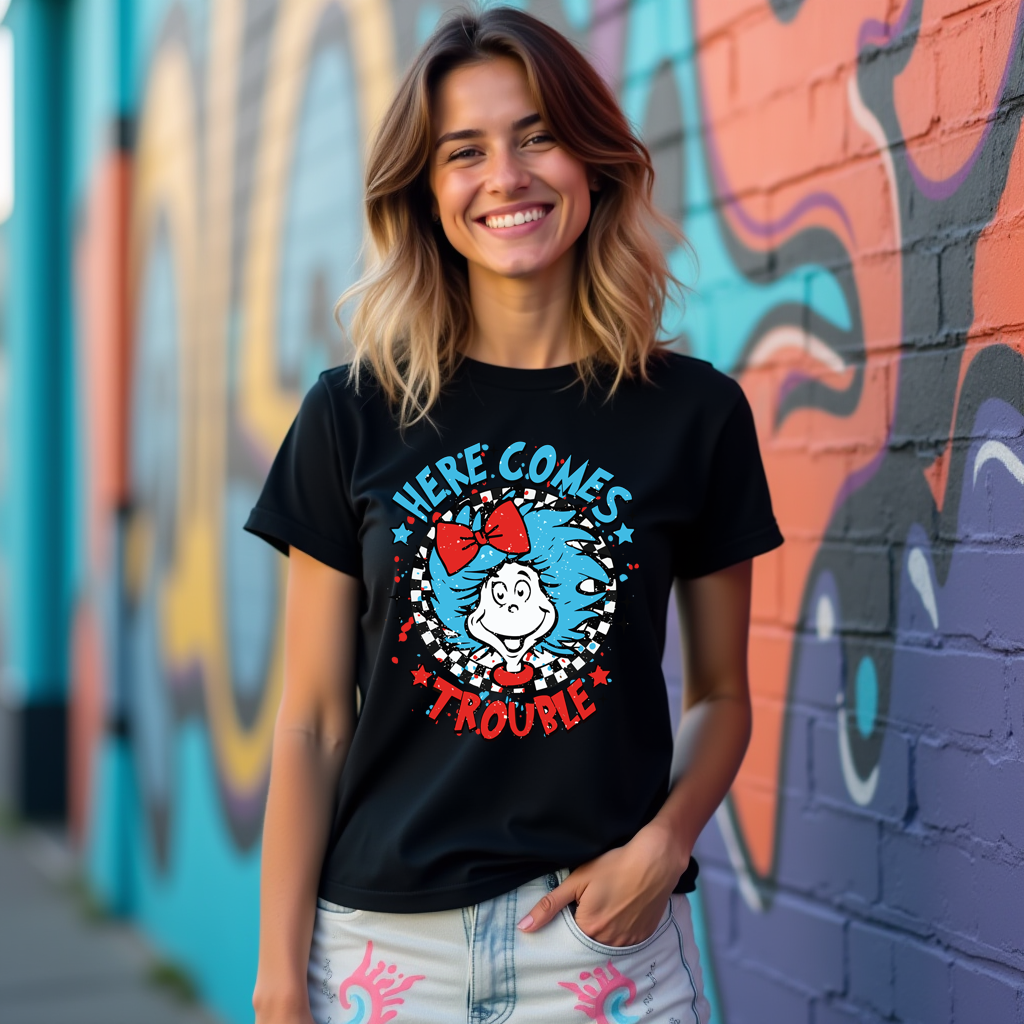 Dr Seuss Here Comes Trouble Tshirt