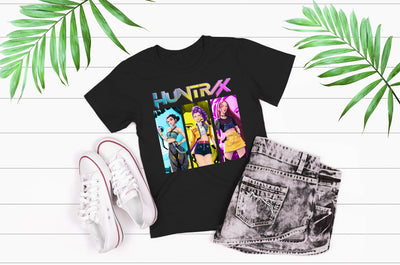Bold neon graphic K-Pop Demon Hunters Huntrix inspired tee
