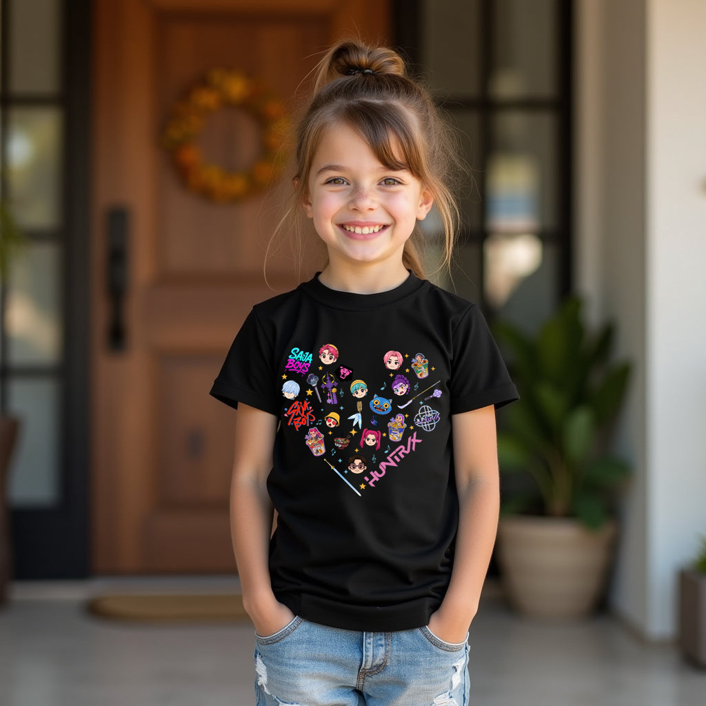 k pop heart huntrix demon hunters t shirt