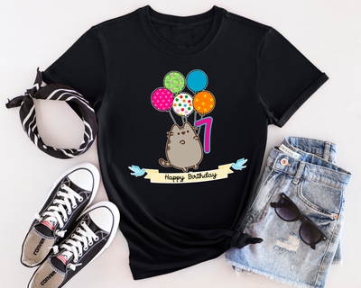 Pusheen Hello Kitty Inspired Birthday Tshirt