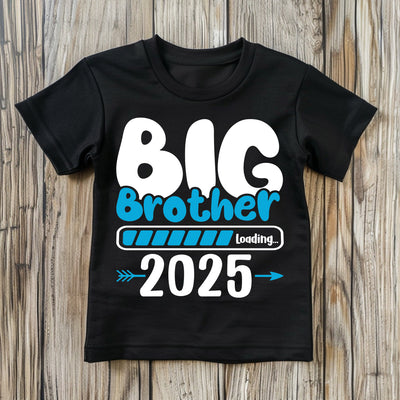 Kids t-shirt with “I’m Going to Be a Big Brother” text, perfect for pregnancy announcements and sibling reveal moments.