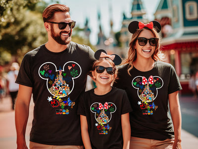 Colourful castle and character Disney graphic tee – perfect for park day outfits