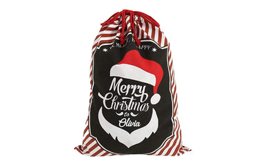 Christmas Sacks Personalised - Red and Black Stripe