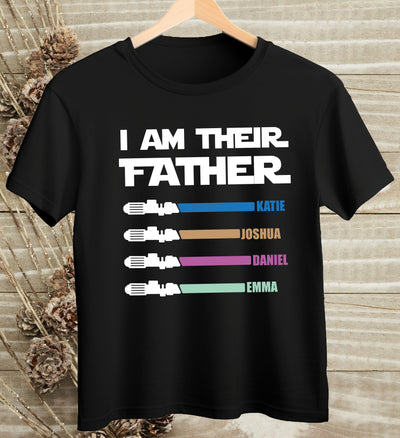 Father’s Day custom dad tee with galaxy swords design