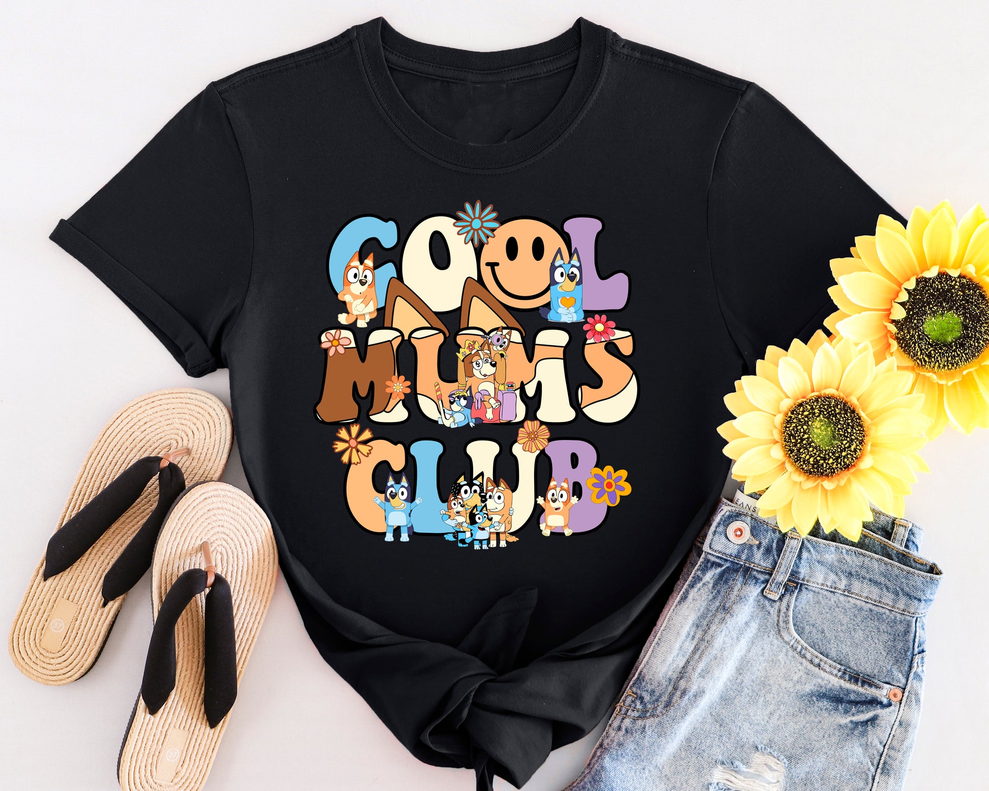 Cool mum graphic tee inspired by Bluey