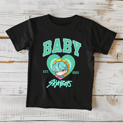 Black Baby Saja Boys tee with bold K-Pop idol demon hunter artwork