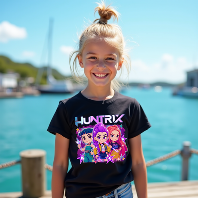 Huntrix K-Pop Idols demon hunter Netflix inspired graphic t-shirt