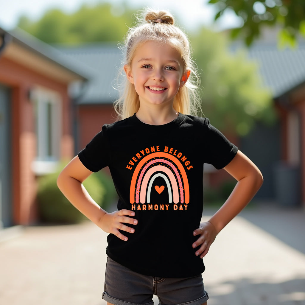 Rainbow Harmony - Harmony Day Tshirt - Everyone Belongs