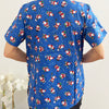 Christmas Unisex Printed Scrubs - Blue Santa