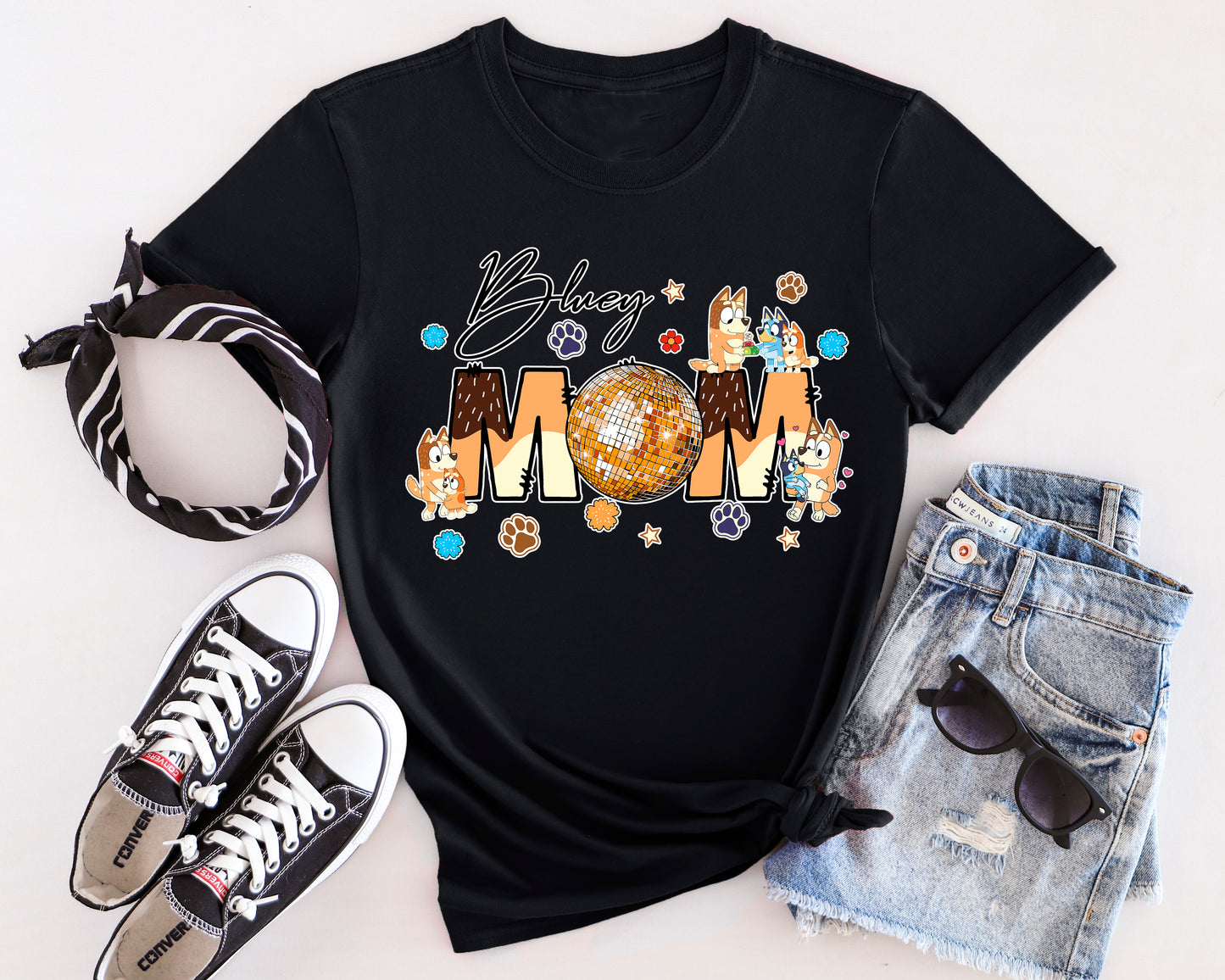 Fun Disco Bluey Mom graphic tee