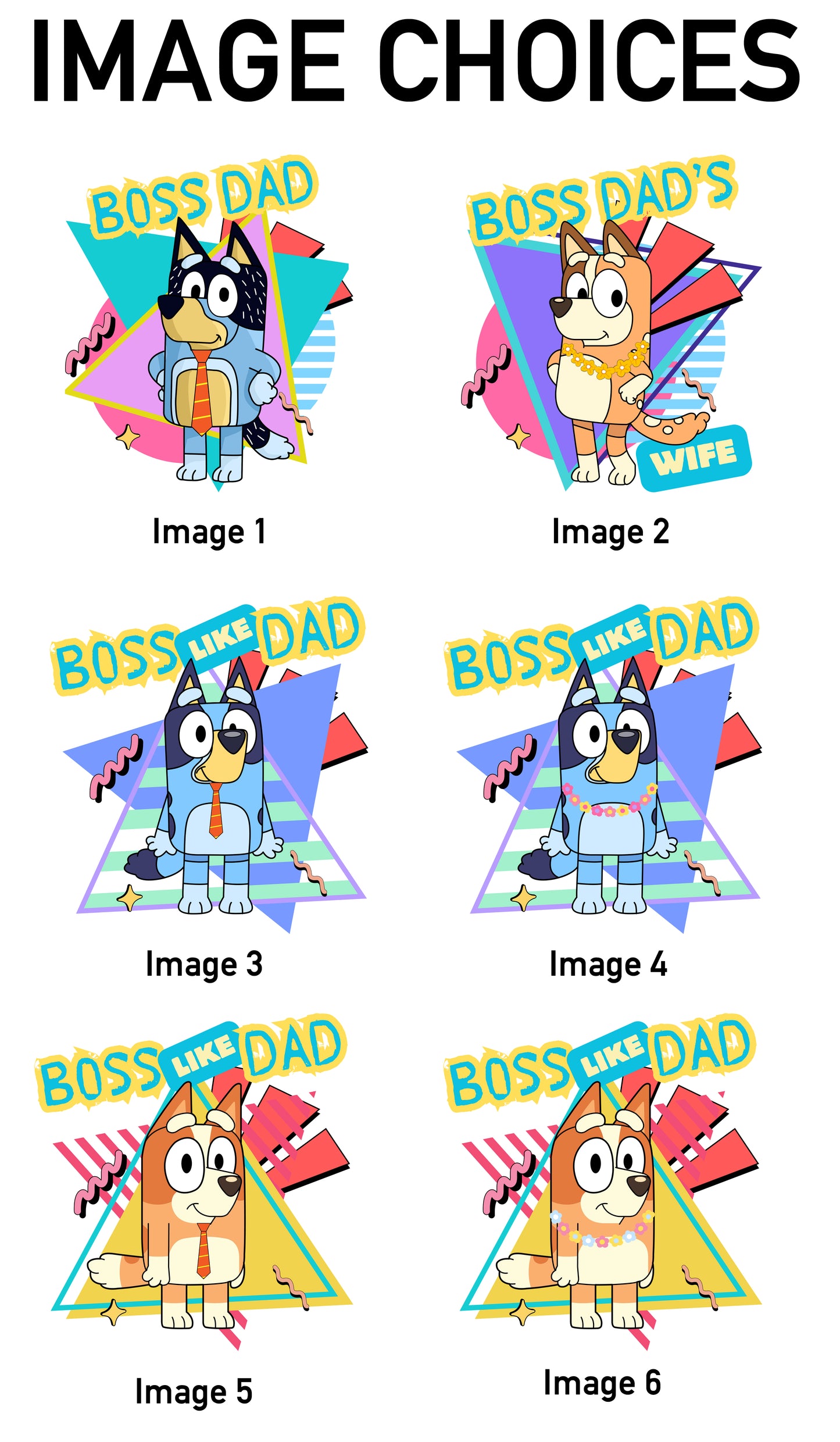 Boss Dad & Matching Family – Bluey Inspired Tshirt