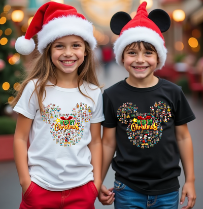 Christmas Magic Wreath Disney inspired holiday t-shirt front view