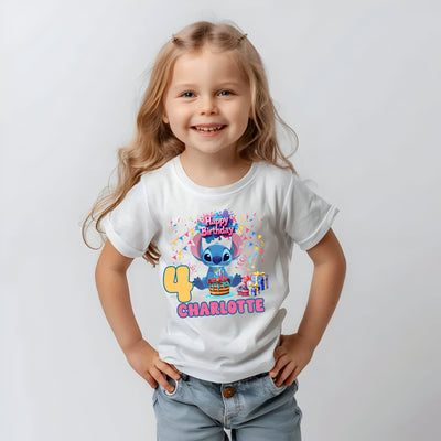 Lilo & Stitch inspired kids birthday t-shirt front design