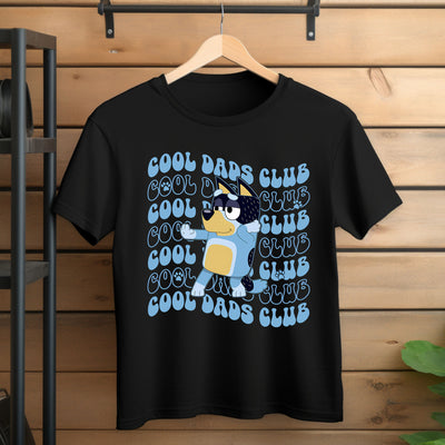 Bluey inspired dad graphic tee – Cool Dads Club design in fun bold style