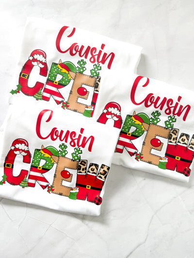 Personalised festive Crew graphic tee for Christmas parties