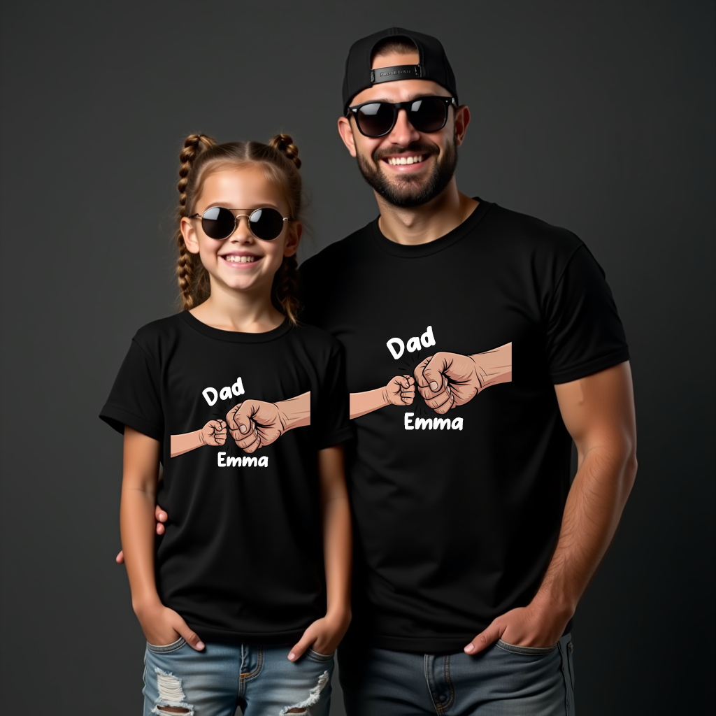 Father’s Day t-shirt with “Fist Pump Dad” design, styled for fun, energetic dads with personality.