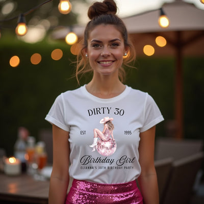 Dirty 30 Birthday Girl & Crew matching t-shirts