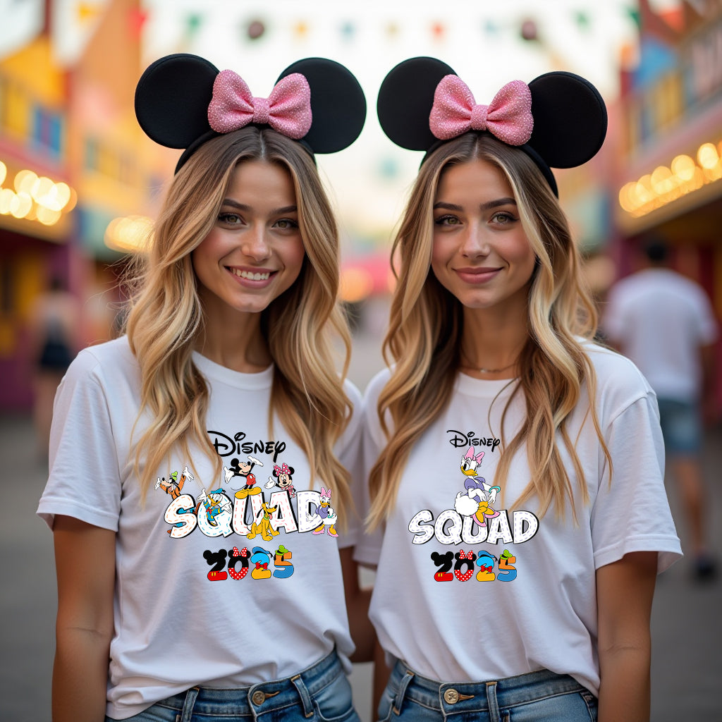 Disney group tee – Character Squad t-shirt styled for theme park fun
