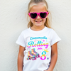  Roller skating themed kids birthday t-shirt with custom name